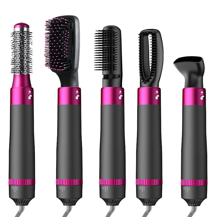 Hair Dryer & Volumizer Salon Hot Air Paddle Styling Brush Negative Ion Generator Hair Straightener Curler