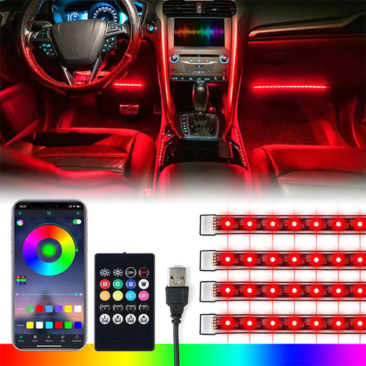 Remote Control RGB LED Interior Car Light Set